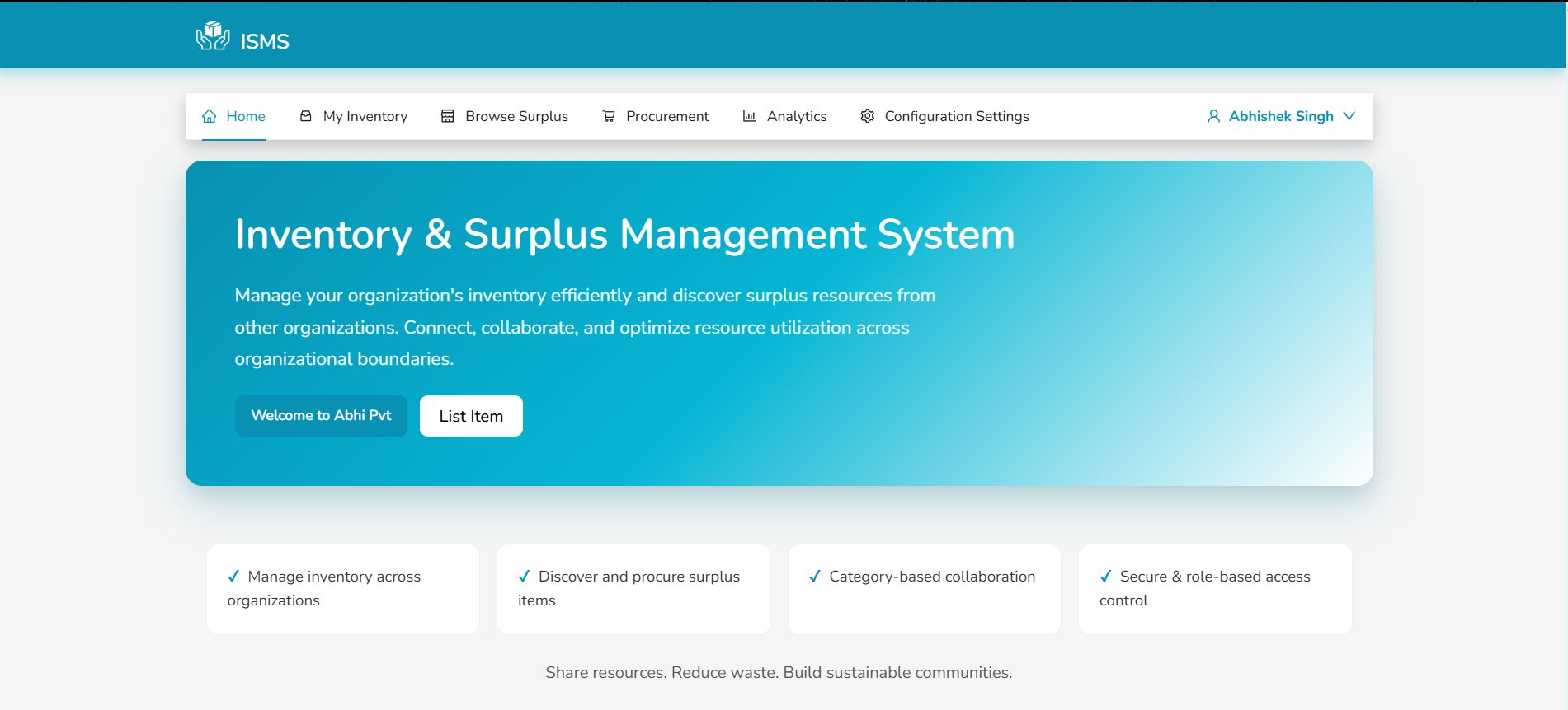 Inventory & Surplus Management System project image